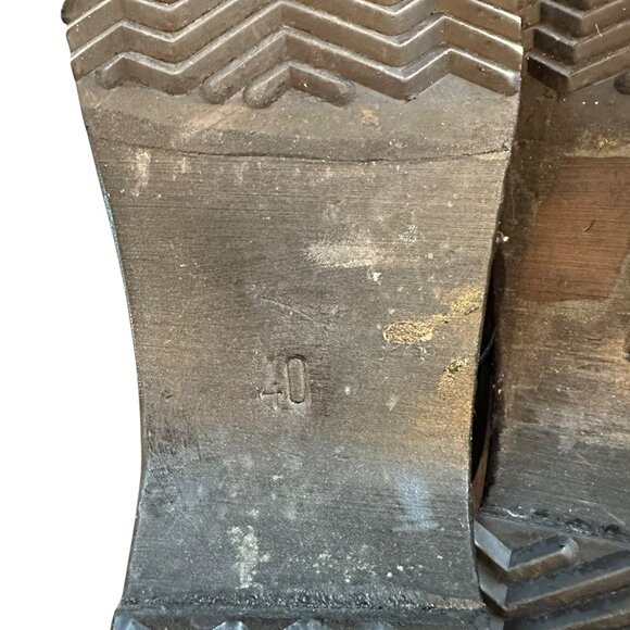 Sven Original Dark Metallic Gray Leather Wooden Clogs Size 40 US 8.5/9 - Picture 10 of 10